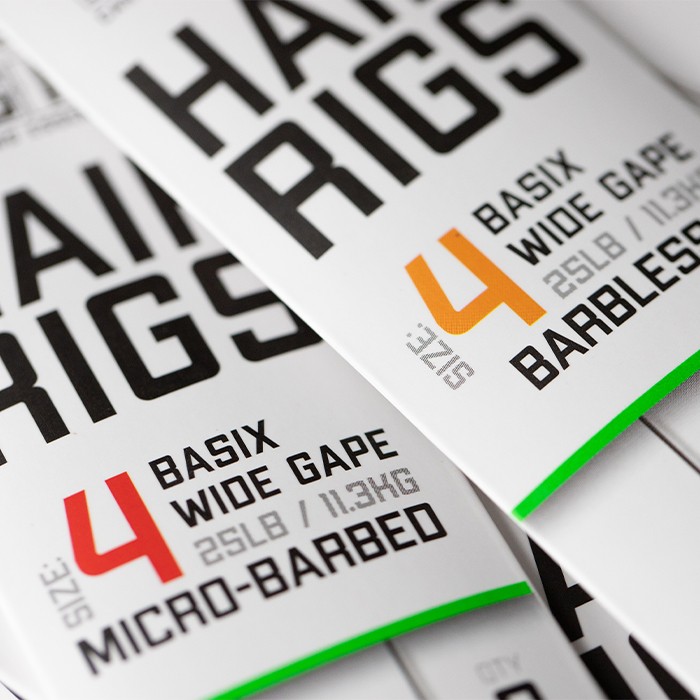 Korda Basix Ready Tied Hair Rigs Wide Gape Barbed and Barbless