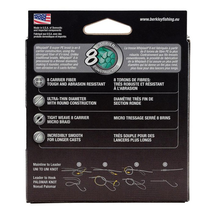 Berkley Whiplash 8 Yellow Fishing Braid 300m Information