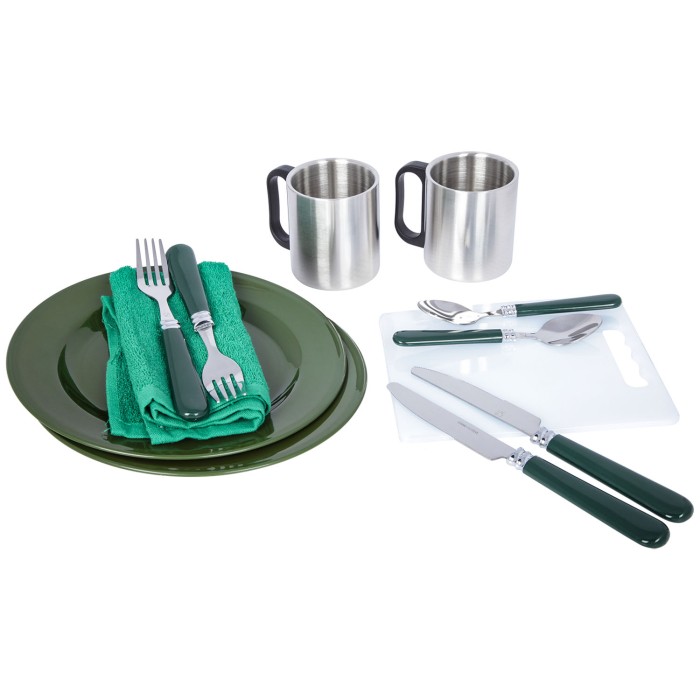 Carp Porter DPM Modular Compact Fishing Food Bag Plates Cups and Cutlery