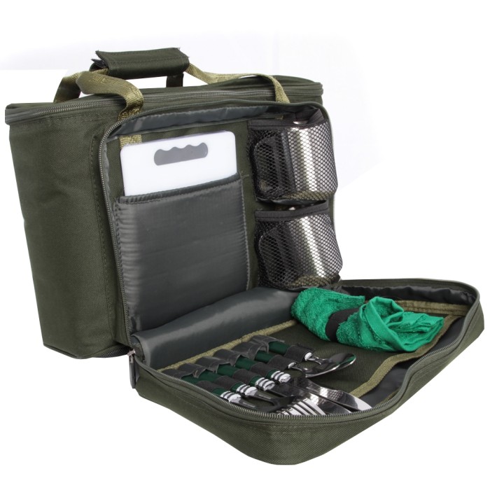 Carp Porter Green Modular Compact Fishing Food Bag Open
