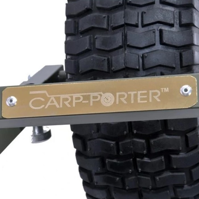 Carp Porter MK2 Fat Boy DPM Fishing Barrow Close Up Branding