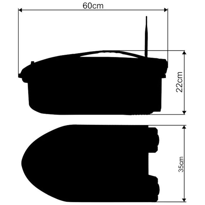 Carp Royal Baron 6.0 Bait Boat Dimensions