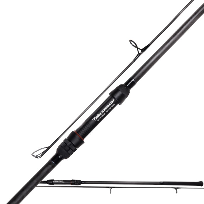 Century Stealth Graphene Carp Rod Matt Black Steel Guides
