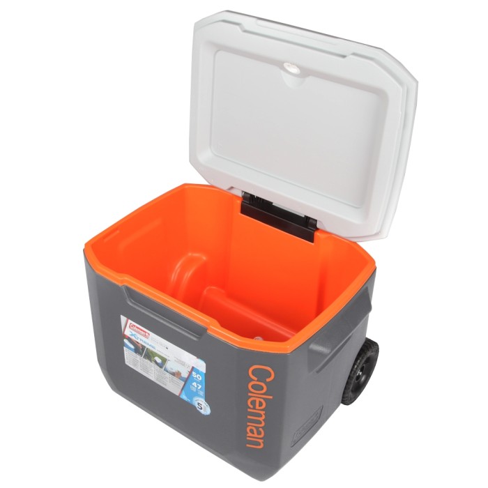 Coleman 50Qt Xtreme Wheeled Tricolour Cooler Open