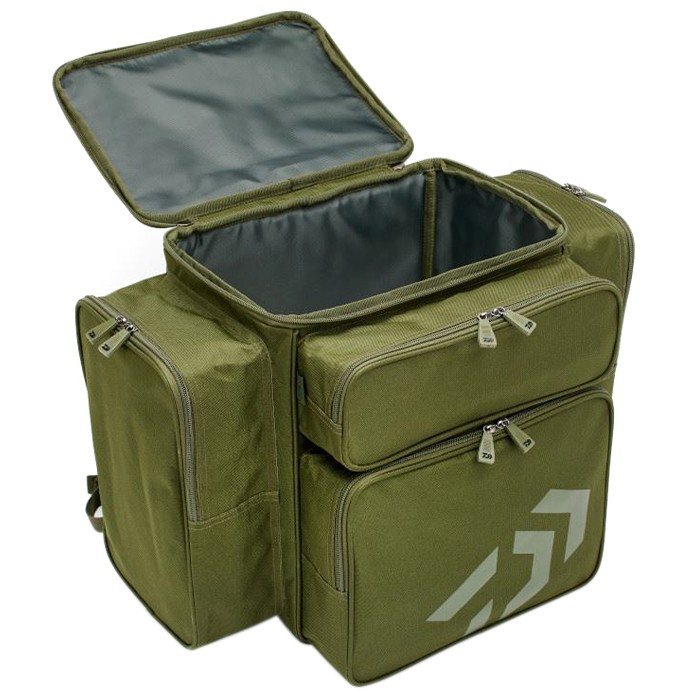 Daiwa Black Widow Compact Fishing Rucksack Open