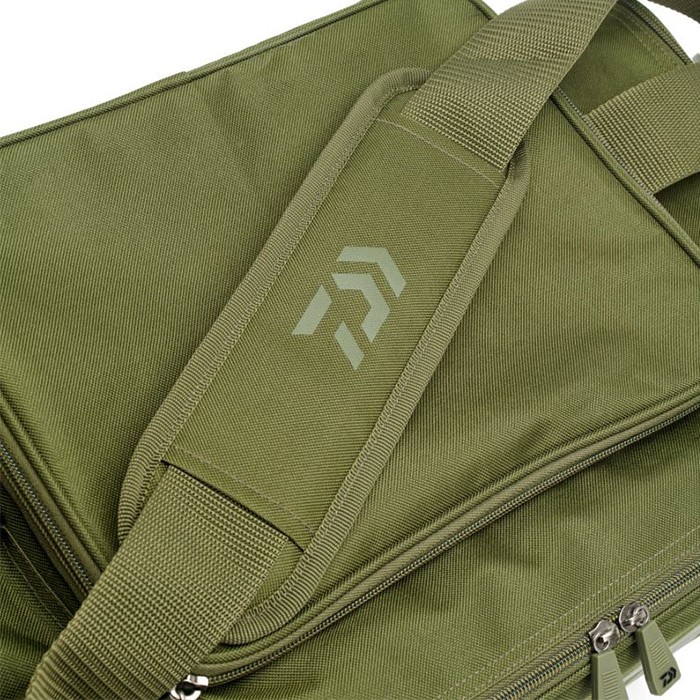 Daiwa Black Widow Compact Fishing Tackle Bag Close Up Strap