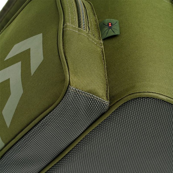 Daiwa Black Widow Large Cool Fishing Bait Bag Close Up Branding