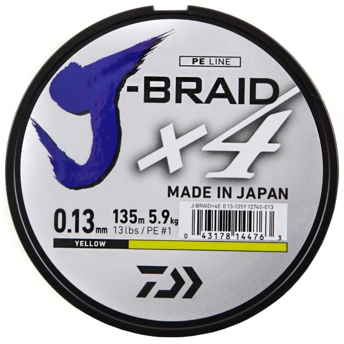 Daiwa J-Braid X4 Yellow 0.13mm