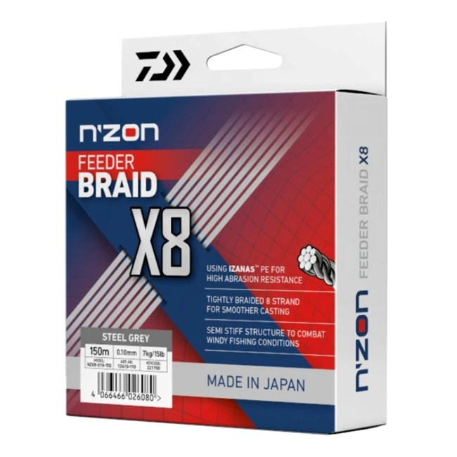 Daiwa N'ZON X8 Feeder Braid - Steel Gray