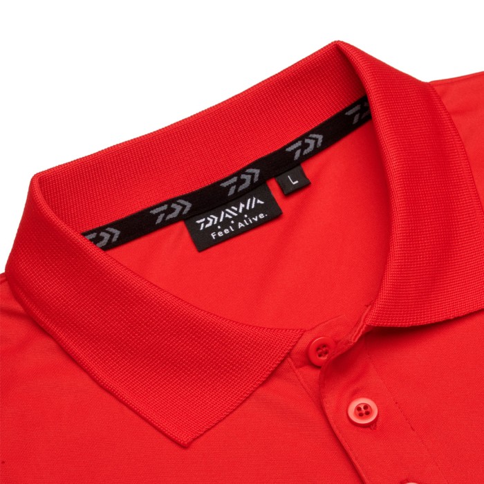 Daiwa Polo Shirt Red Close Up 1