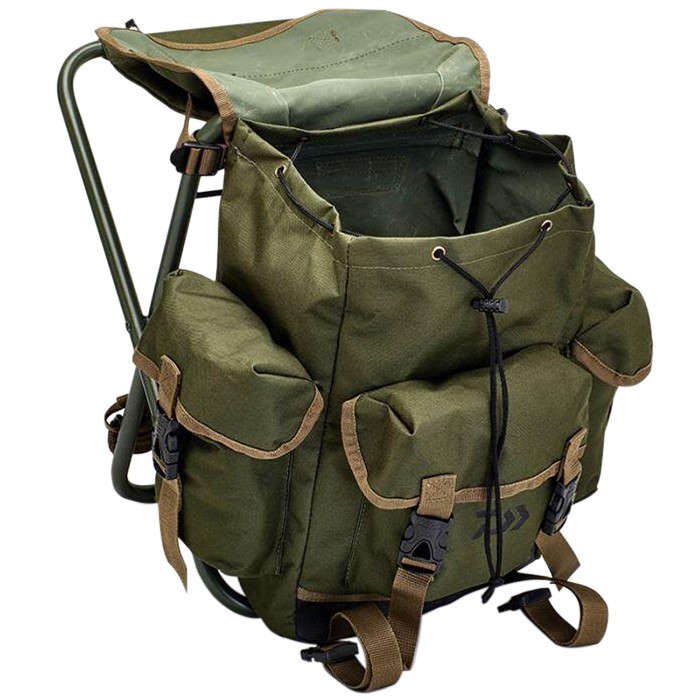 Daiwa Wilderness Game Fishing Rucksack Stool Open