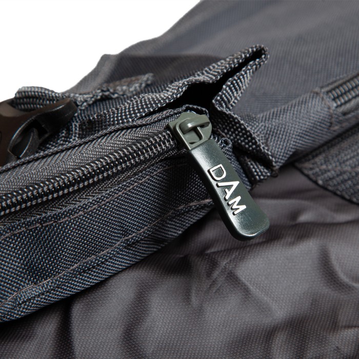 DAM 3 Compartment Fishing Rod Bag Close Up Zip