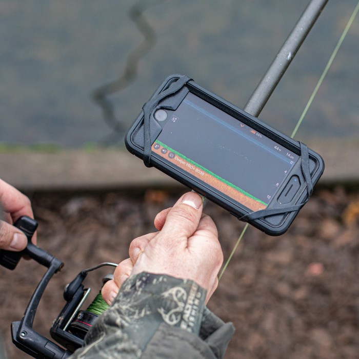 Deeper Fish Finder Smartphone Rod Mount In Use 3