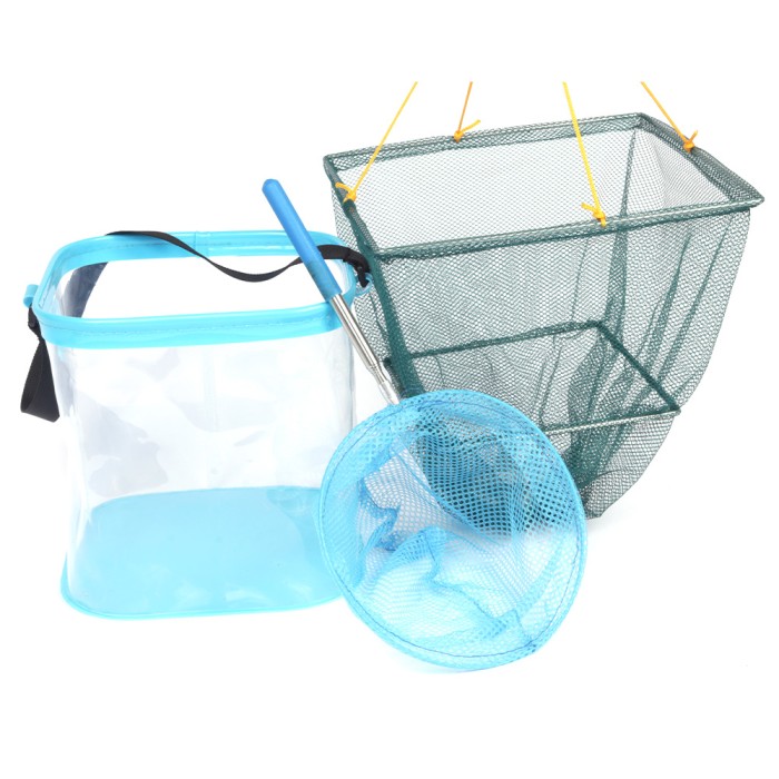 Discover Kids EVA Crab Bucket + Net + Dipping Net Set - Blue 2
