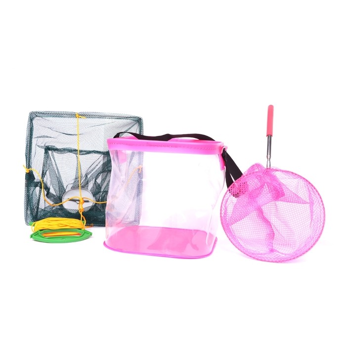 Discover Kids EVA Crab Bucket + Net + Dipping Net Set - Pink