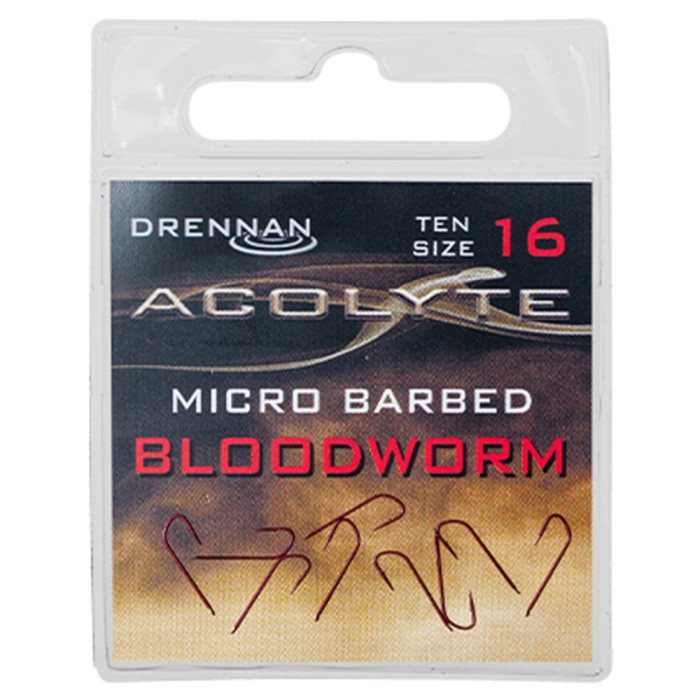 Drennan Acolyte Bloodworm Micro Barbed Fishing Hooks 16