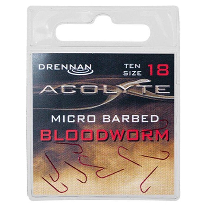 Drennan Acolyte Bloodworm Micro Barbed Fishing Hooks 18