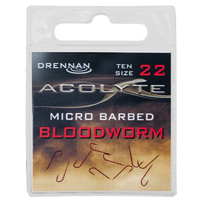 Drennan Acolyte Bloodworm Micro Barbed Fishing Hooks 22