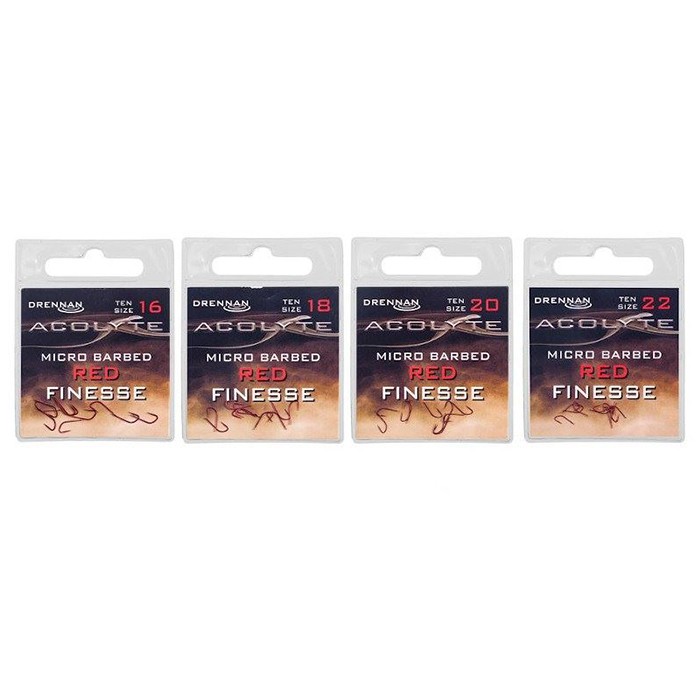Drennan Acolyte Red Finesse Micro Barbed Fishing Hooks 2