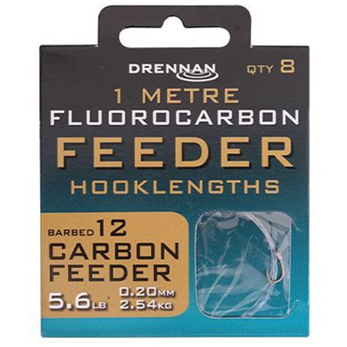 Drennan Carbon Feeder Flurocarbon Feeder Rig 1m Size 12