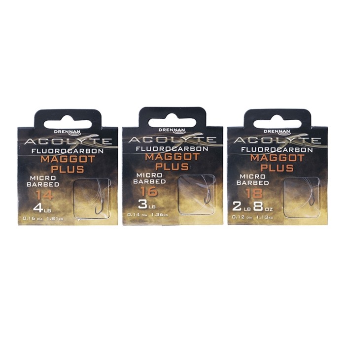 Drennan Acolyte Maggot Plus Hooks To Fluorocarbon - Micro Barbed