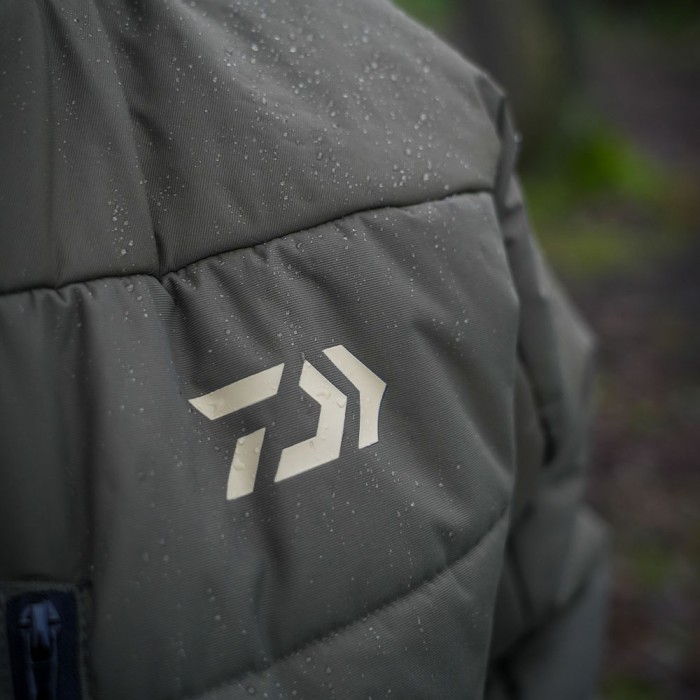 Daiwa Ultra Carp Fishing Jacket Close Up Logo