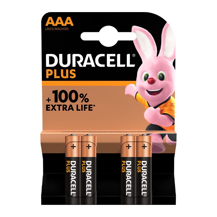 Duracell Plus 100% Power AAA - 4 Pack