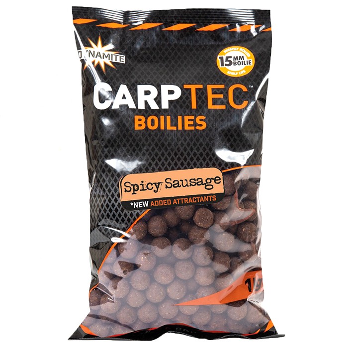 Carp Tec Spicy Sausage Fishing Boilies by Dynamite Baits Fishing Bait