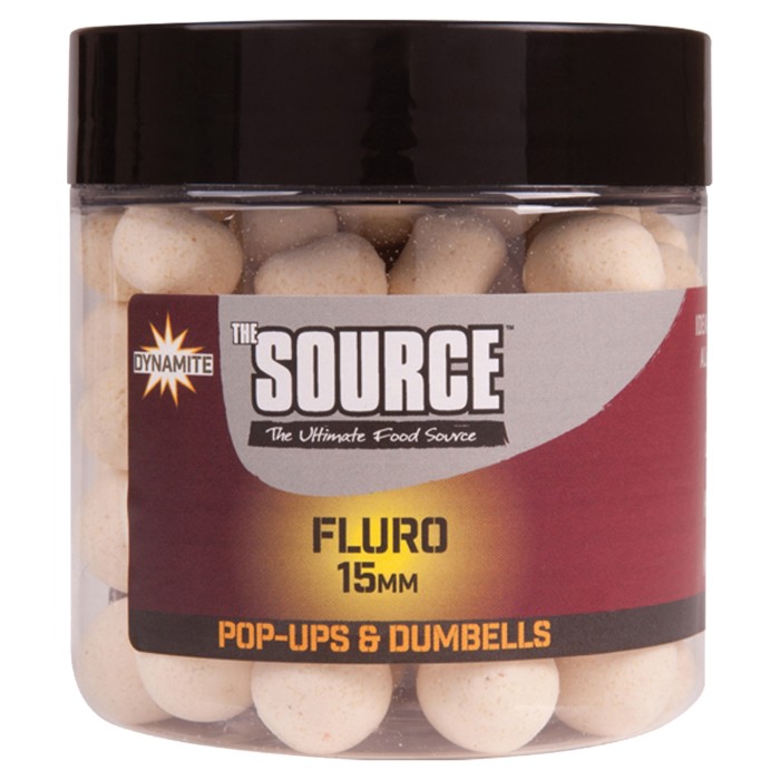Dynamite Baits The Source White Fluro Pop Ups/Dumbell 