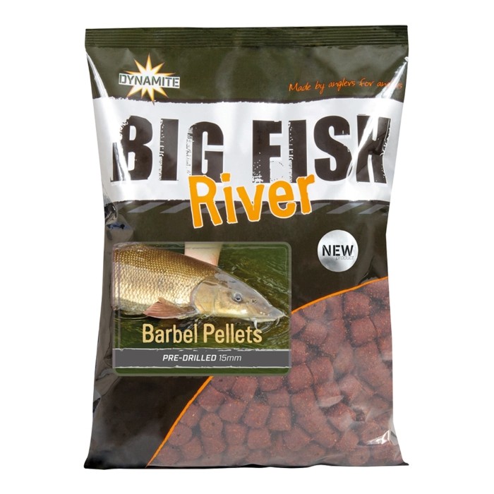 Dynamite Baits Big Fish River Barbel Pre-Drilled Shrimp & Krill Pellets