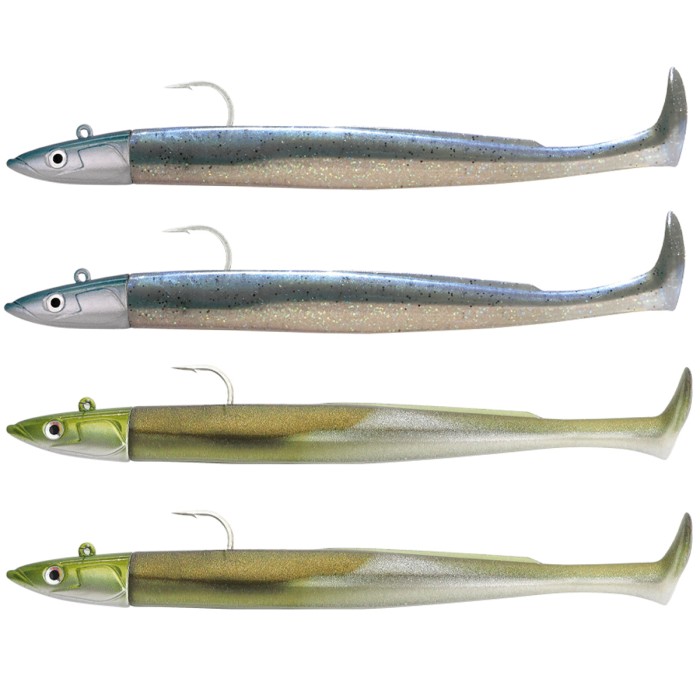 Leurre Souple Fiiish Double Combo Offshore Crazy Paddle Tail N°3 - 15cm, 20g - Bleu Nacré - 2 Pièces - 8