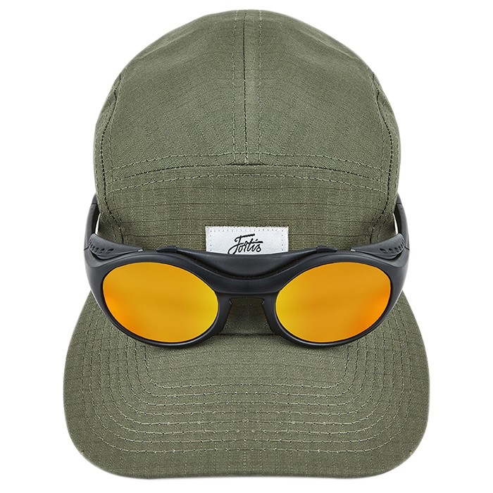 Fortis 5 Panel Olive Fishing Hat Front (Glasses NOT INCLUDED)