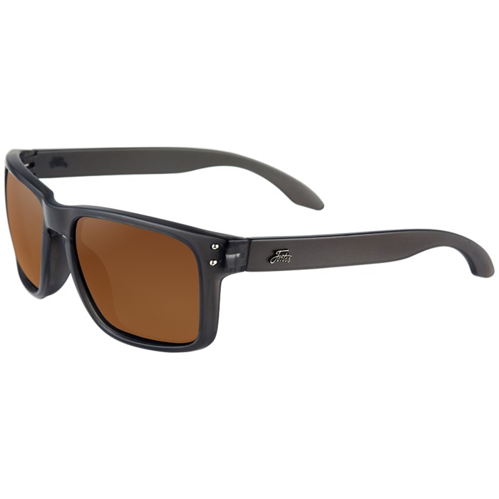 Fortis Bays Matte Black Frame Fishing Sunglasses Brown Lens