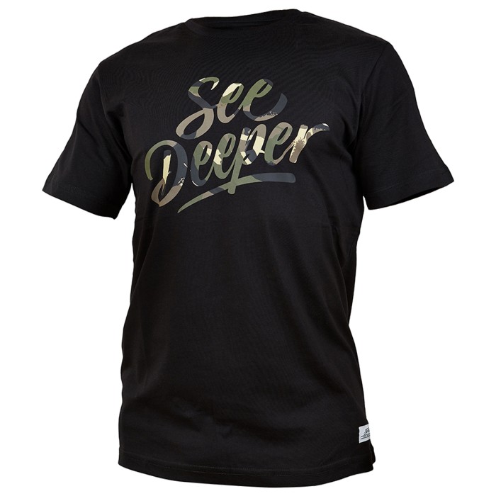 Fortis Camo See Deeper Black Fishing T-Shirt