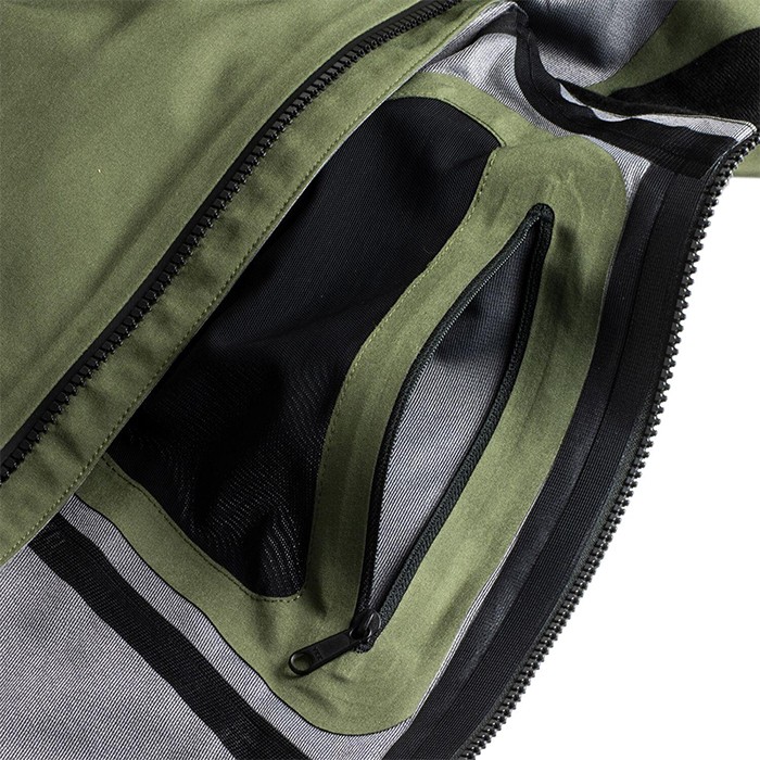 Fortis Marine Fishing Jacket Olive Close Up Zip 1