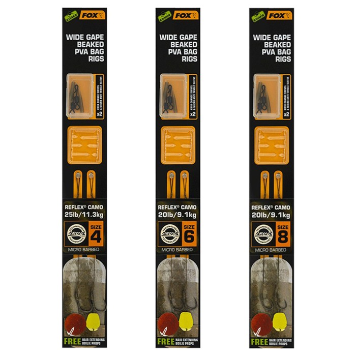 Fox Edges Wide Gape Beaked PVA Bag Rigs