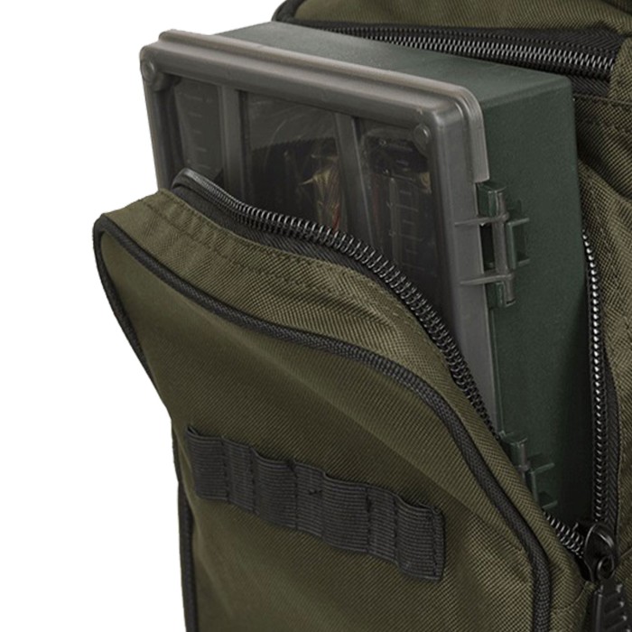 Fox R-Series Fishing Rucksack Front Pocket In Use