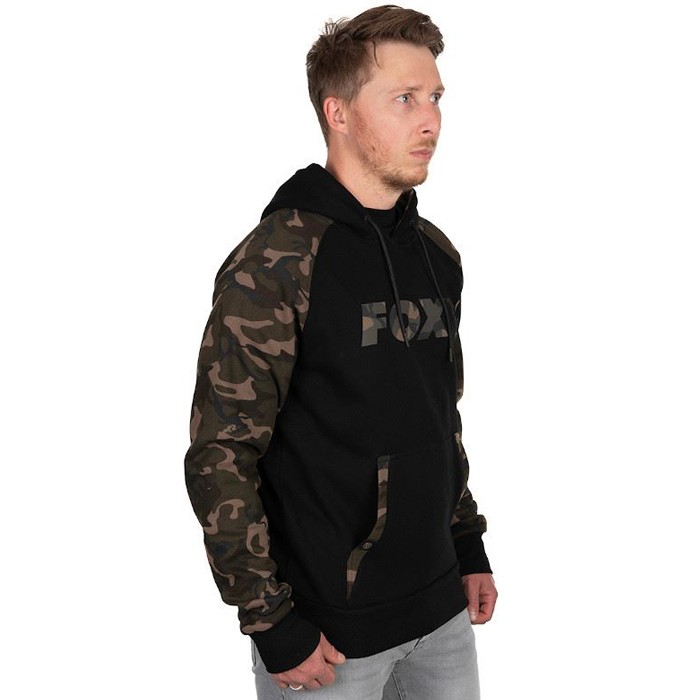 Fox Black Camo Raglan Fishing Hoodie 1