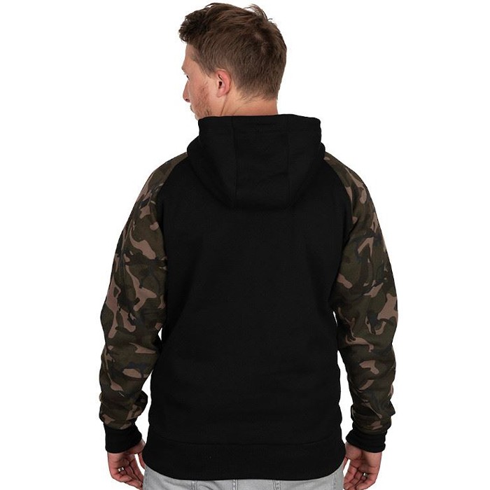 Fox Black Camo Raglan Fishing Hoodie Back View