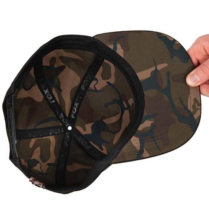 Fox Black & Camo Snapback Fishing Cap Inside View