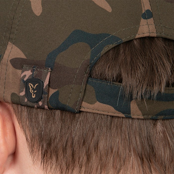 Fox Camo Baseball Fishing Cap Close Up Back