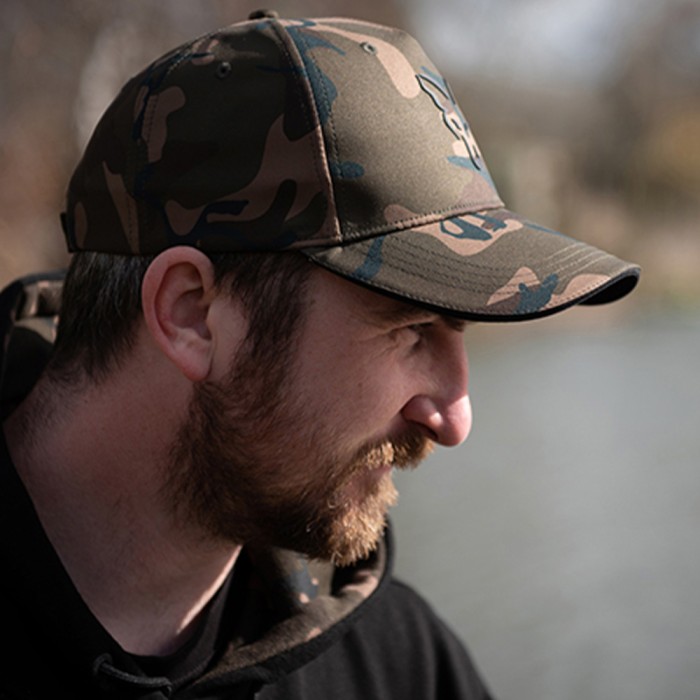Fox Camo Baseball Fishing Cap In Use