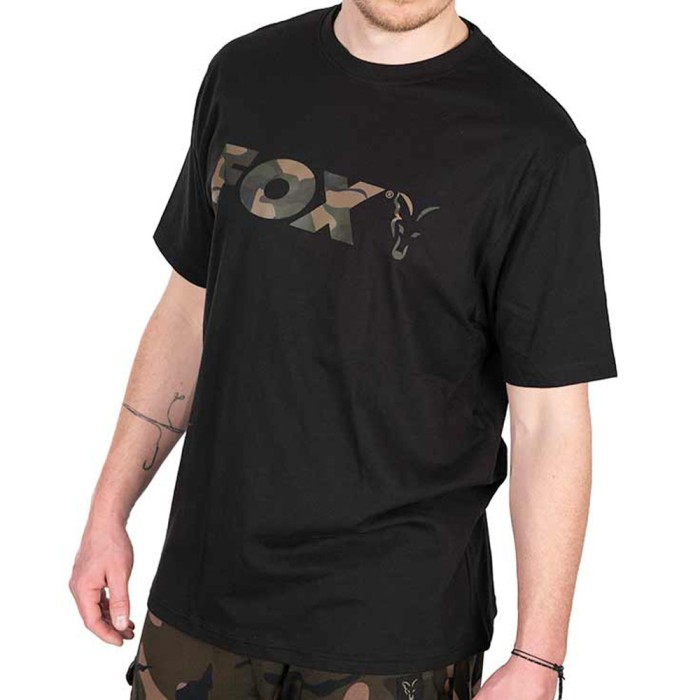Fox Camo Logo Black T-Shirt In Use 1