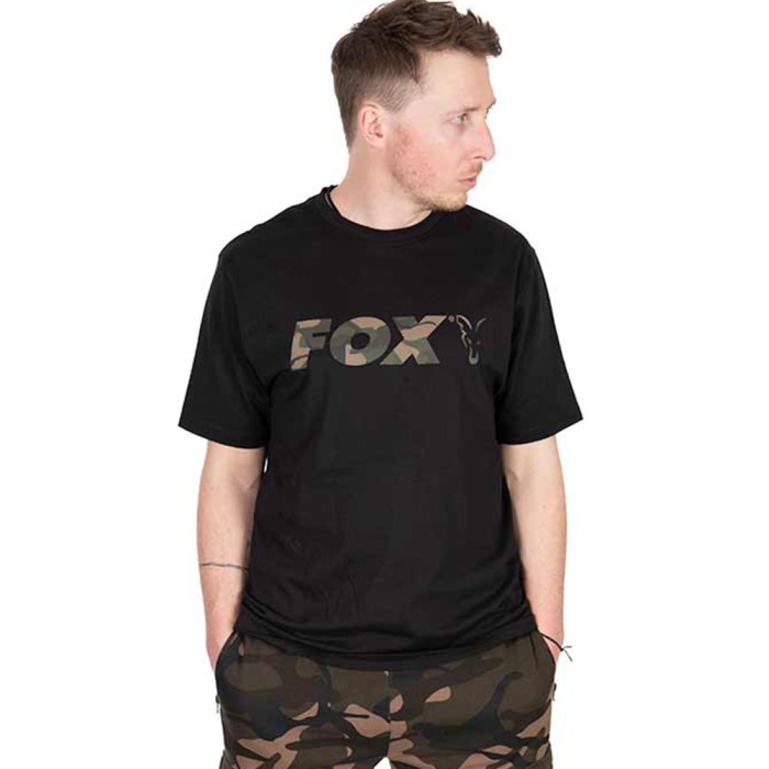 Fox Camo Logo Black T-Shirt In Use 3