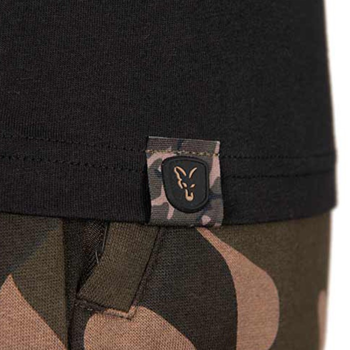 Fox Camo Logo Black T-Shirt Close Up 1