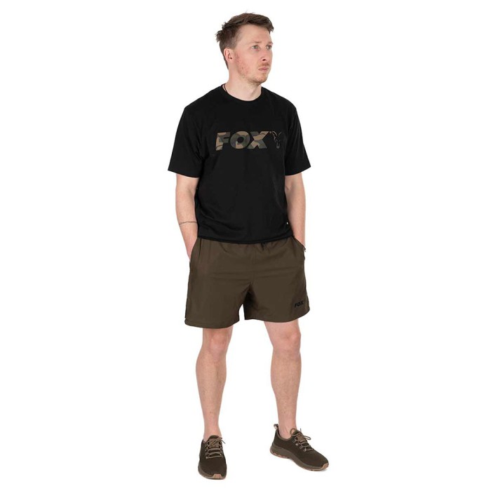 Fox Camo Logo Khaki Swim Shorts In Use 1