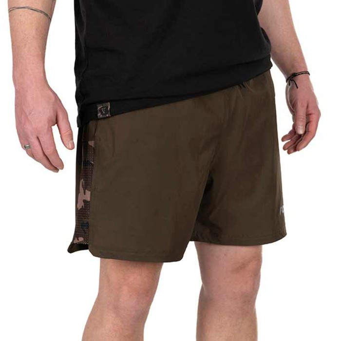 Fox Camo Logo Khaki Swim Shorts In Use 3