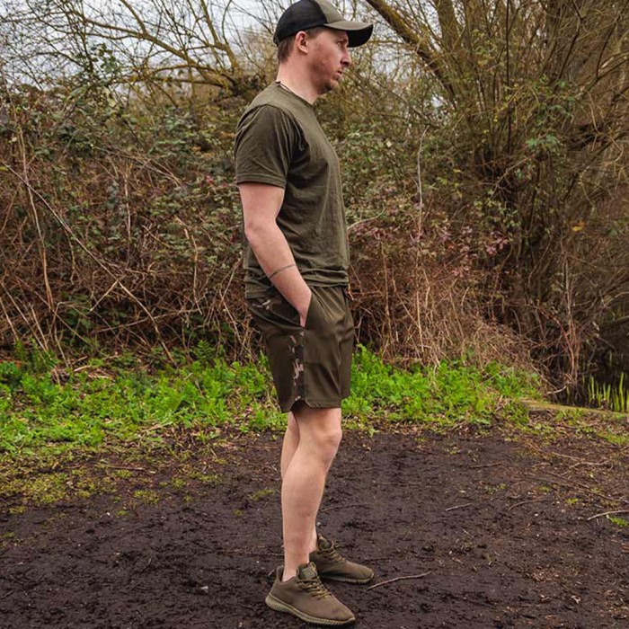 Fox Camo Logo Khaki Swim Shorts In Use 5