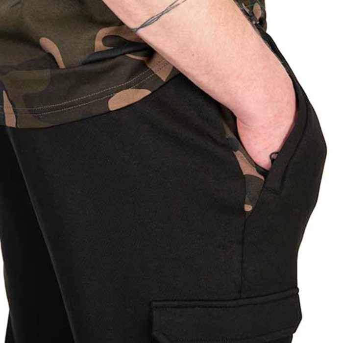 Fox Camo Logo Lightweight Black Combat Joggers Close Up 2