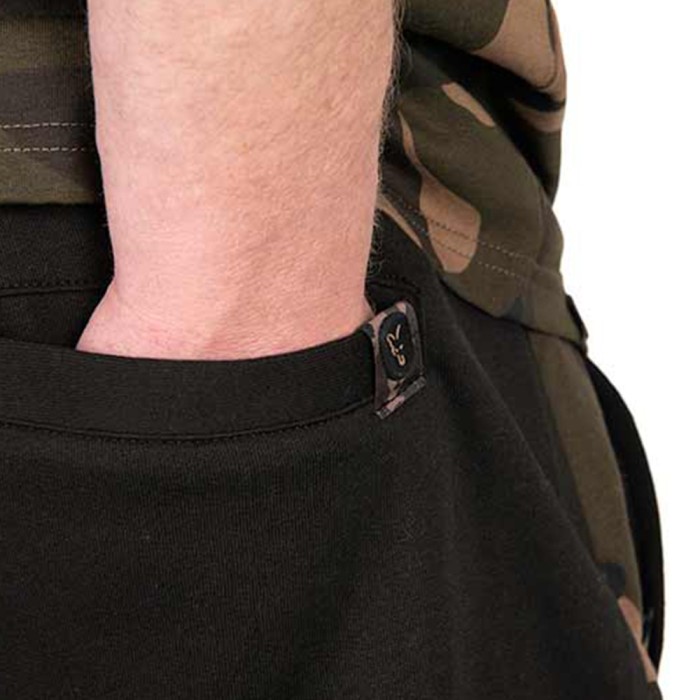 Fox Camo Logo Lightweight Black Combat Joggers Close Up 3